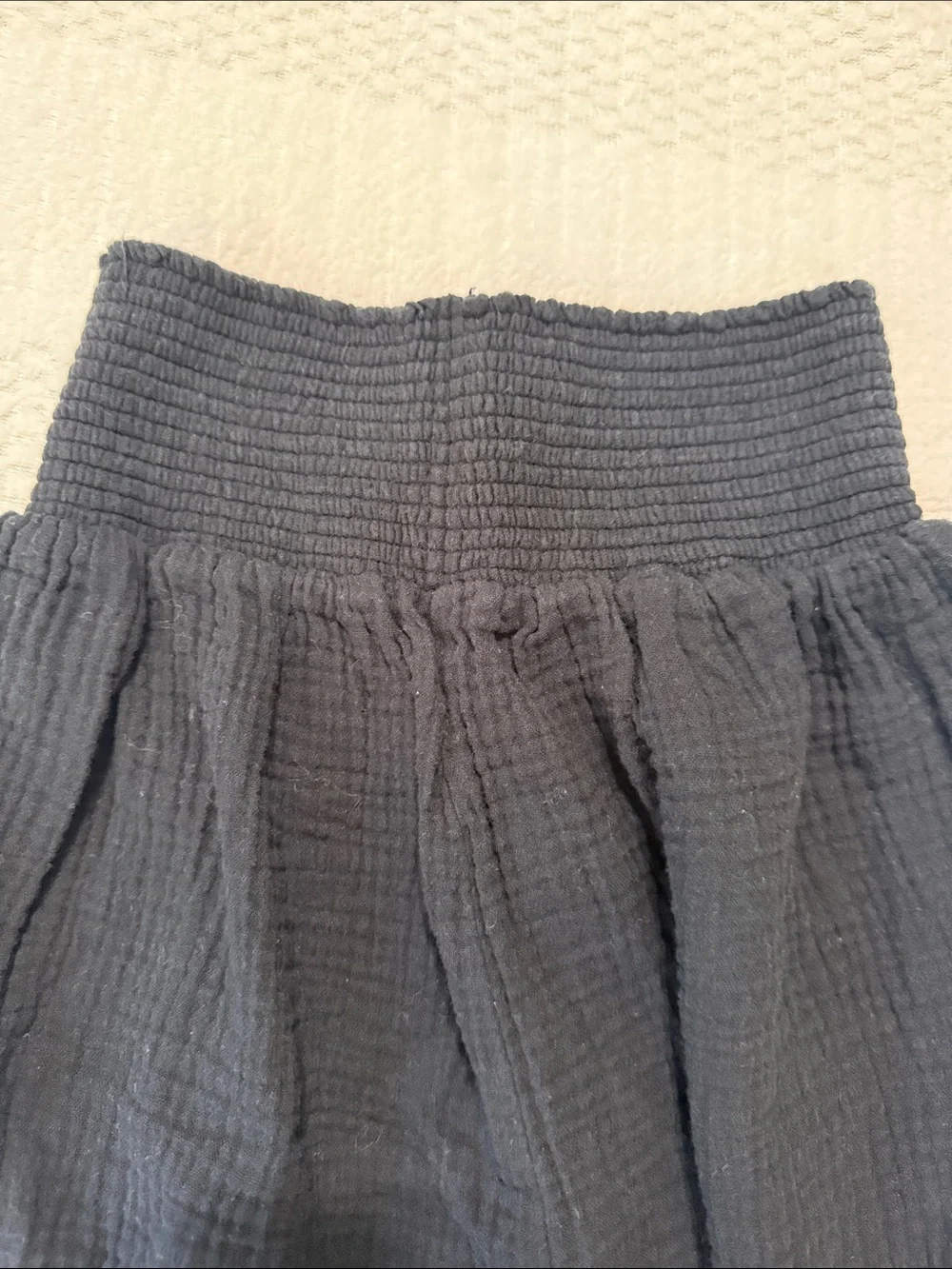 High waisted black linen shorts